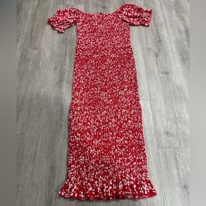 SHEIN Red Floral Long  Dress